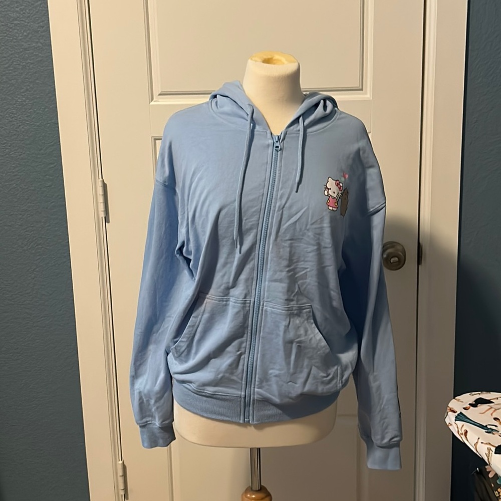 Pusheen-Hello Kitty Blue Hoodie